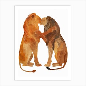 Barbary Lion Rituals Clipart 3 Art Print