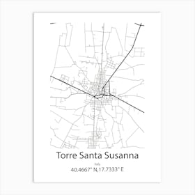 Torre Santa Susanna,Italy Minimalist Map Art Print