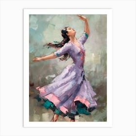 Dancer In Purple Dress Art Print