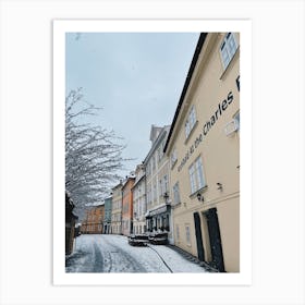 Snowy Prague Streets Art Print