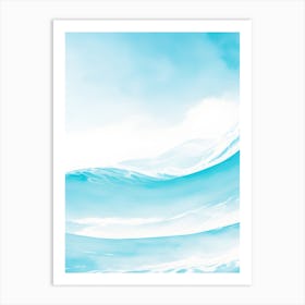 Blue Ocean Wave Watercolor Vertical Composition 44 Art Print