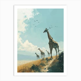 Herd Of Giraffes In The Wild 3 Art Print