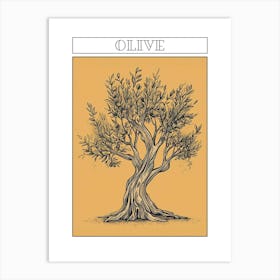 Olive Tree Minimalistic Drawing 4 Poster Art Print