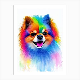 Pomeranian Rainbow Oil Painting Dog Art Print