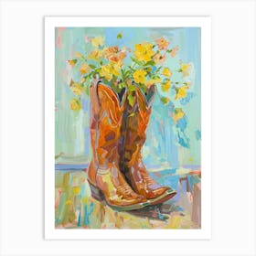 Cowboy Boots And Wildflowers Mayapple 2 Art Print