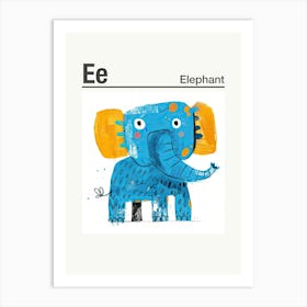 Animals Alphabet Elephant 4 Art Print