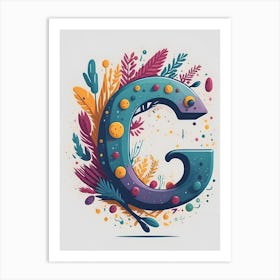 Colorful Letter G Illustration 34 Art Print