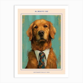 Golden Retriever With A Tie Poster Art Print