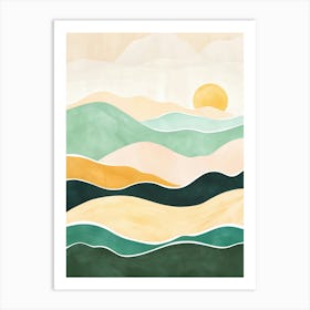 Watercolor Landscape Painting Art Print