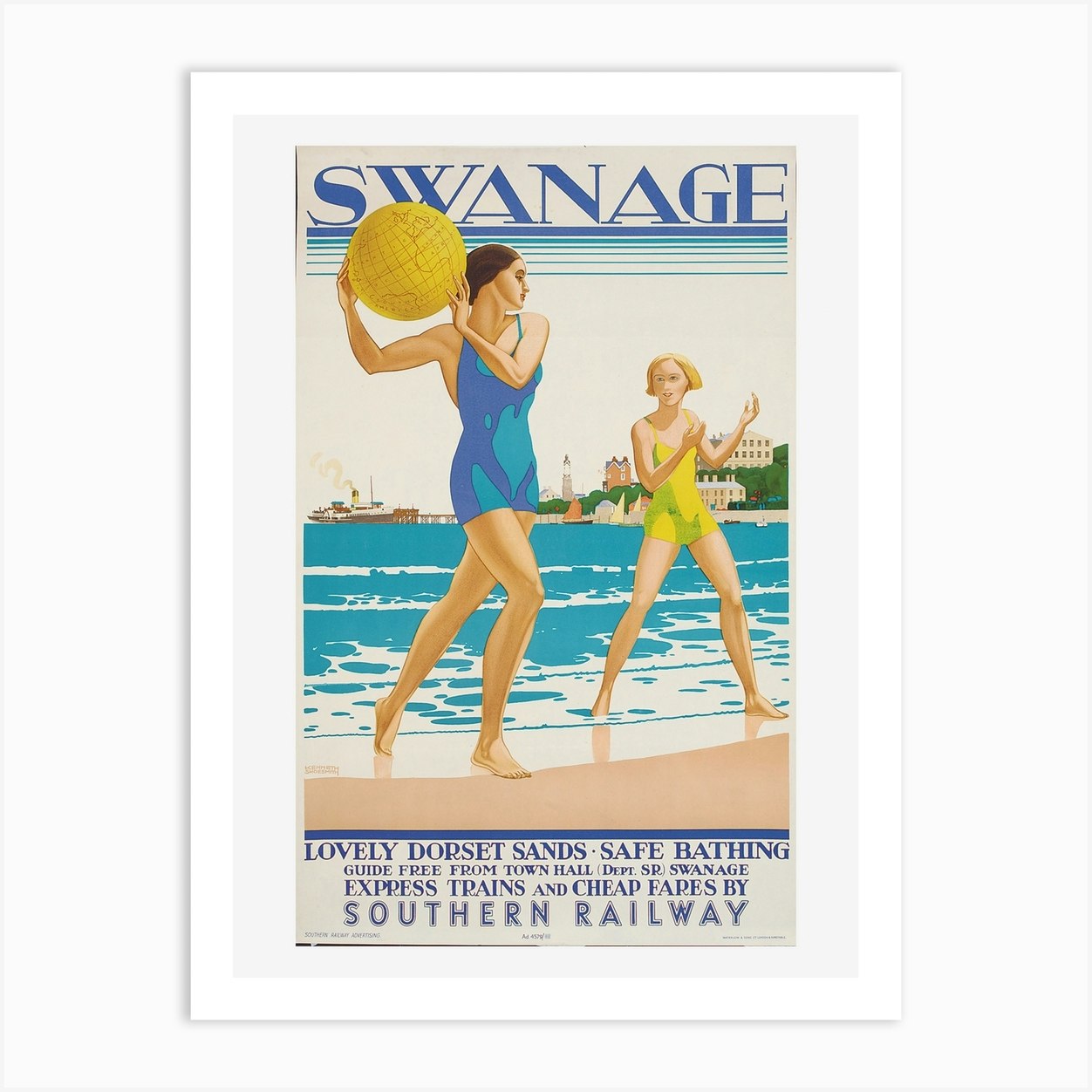 Swanage Art Print By Vintage Print And Poster Collection - Fy