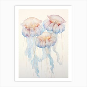 Moon Jellyfish Simple Painting 13 Art Print