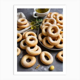 Bagels On A Plate Art Print