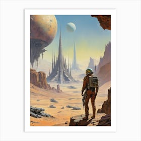 Alien Landscape vintage retro sci-fi art 4 Art Print