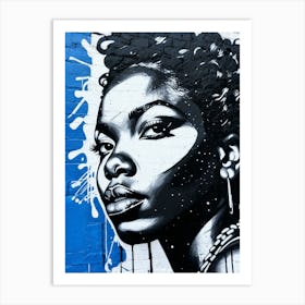 Graffiti Mural Of Beautiful Black Woman 148 Art Print