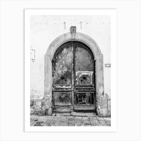 Old Door In Black And White Art Print
