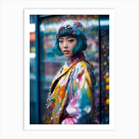 Asian Girl In Colorful Outfit Art Print