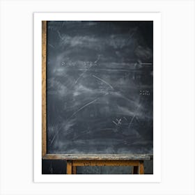 Abstract Communication Captured In A Photo Closeup Of A Grey Slate Smooth Smudged Chalk Surface De (1) Art Print