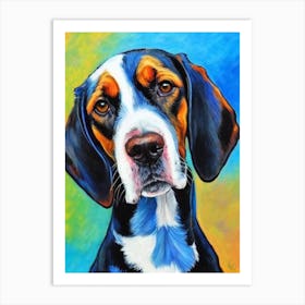 Bluetick Coonhound Fauvist Style Dog Art Print