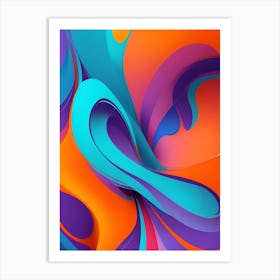 Abstract Colorful Waves Vertical Composition 40 Art Print