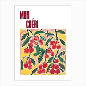 Mon Cheri Poster Cherry Painting Matisse Style 12 Art Print