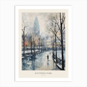 Winter City Park Poster Battersea Park London 5 Art Print