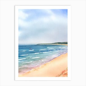 Tynemouth Longsands Beach 3, Tyne And Wear Watercolour Art Print