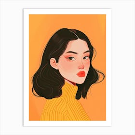 Asian Girl Illustration 6 Art Print