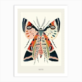 Colourful Insect Illustration Moth 22 Poster Art Print