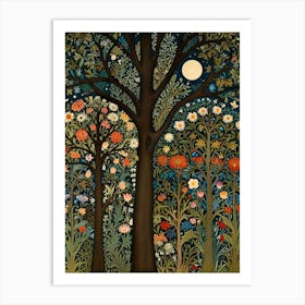 William Morris Tree In The Moonlight 2 Art Print