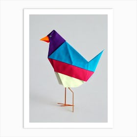 Chicken 4 Origami Bird Art Print