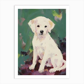 A Bichon Frise Dog Painting, Impressionist 3 Art Print