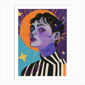 Girl With Stars Art Print