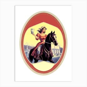 1950w Vintage Cowgirl Label 4 Art Print