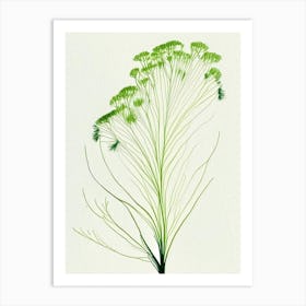 Fennel Herb Minimalist Watercolour 2 Art Print