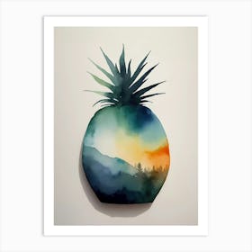 Pineapple At Sunset Art Print