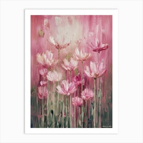 Pink Flowers Canvas Print Art Print