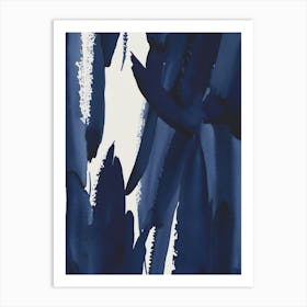 Blue And White Abstract Painting Poster