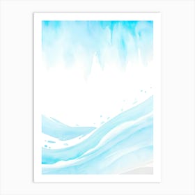 Blue Ocean Wave Watercolor Vertical Composition 9 Art Print