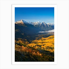 Alpine Landscape Unfurls Across Panoramic Canvas Autumn Colors Drape The Mountain Slopes Fiery Map (1) Art Print