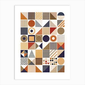 Mid Century Modern Shapes 07 Art Print