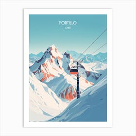 Poster Of Portillo   Chile, Ski Resort Illustration 0 Art Print