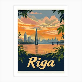 Aihrgdesign A Mid Century Modern Travel Poster For Riga Art Print