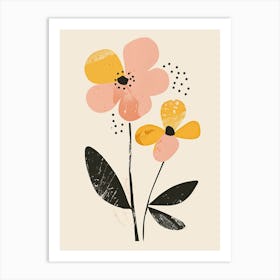 San Diego Flower Market Boho Minimalist Style 1 Art Print