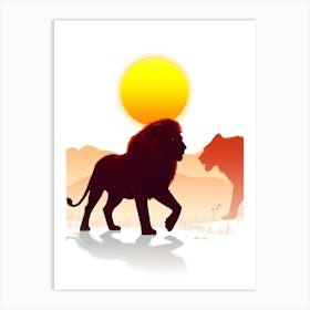 Lions In The Sun 1 Art Print