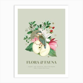 Flora & Fauna with Kingfisher Art Print