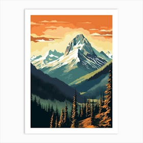 North Cascades National Park Retro Pop Art 16 Art Print