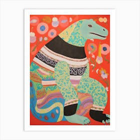 Maximalist Animal Painting Komodo Dragon Art Print
