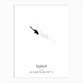 Iqaluit,Canada Minimalist Map Art Print