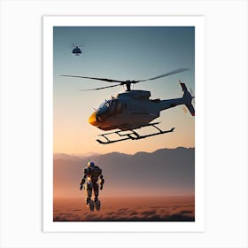 Robots And Helicopters Art Print