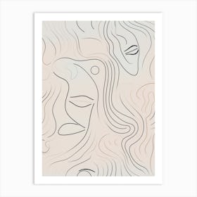 Minimalist Abstract Face Drawing 1 Art Print